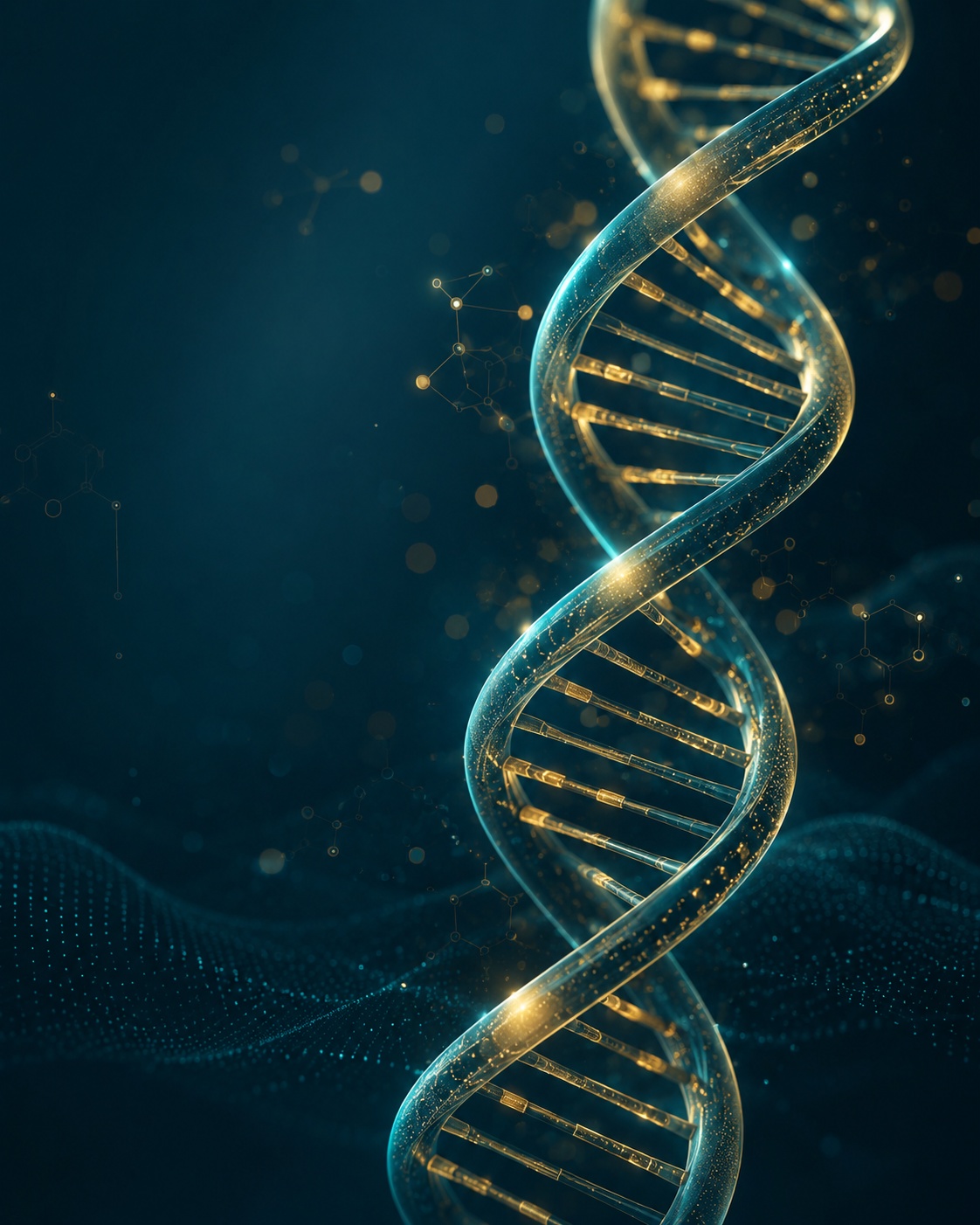 Cadena de ADN como símbolo de tecnología GaMa Biotech